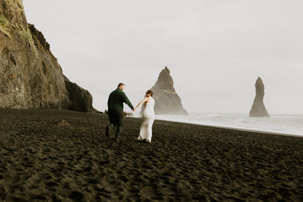 Reynisfjara Black Sand Beach Iceland elopement